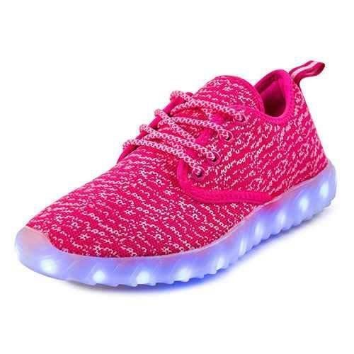 WomenPink542 Femmes LED USB Chaussures Lumière Sports Party — free download