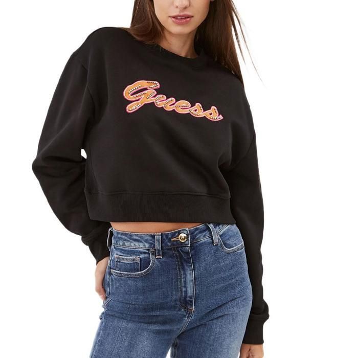 Veste Polaire Pull Guess Noir Femme Sweat Noir Femme Guess Velvet