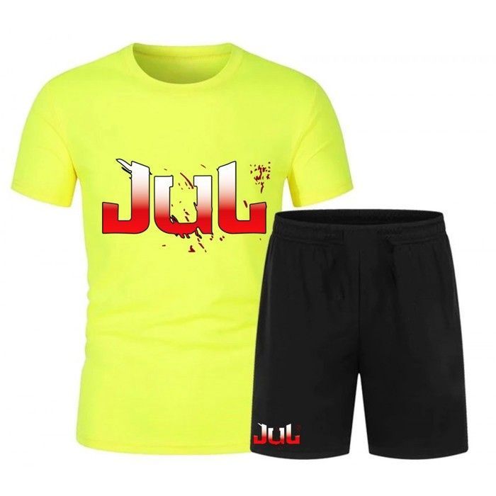 Grossiste Ensemble Training T-Shirts Shorts PSG Enfant Gris Clair 2023/2024 Pas Cher