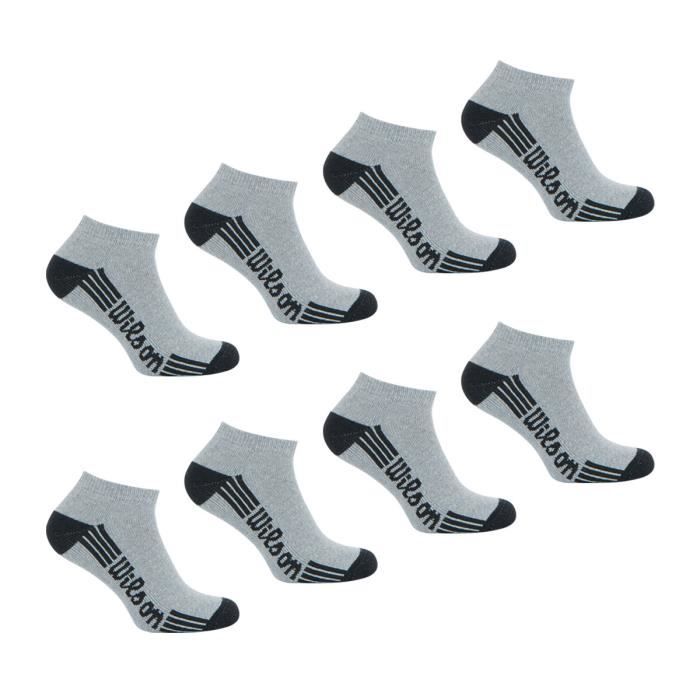 Chaussettes basses WILSON pour homme lot de 8 paires Gris Gris Cdiscount Pret a Porter