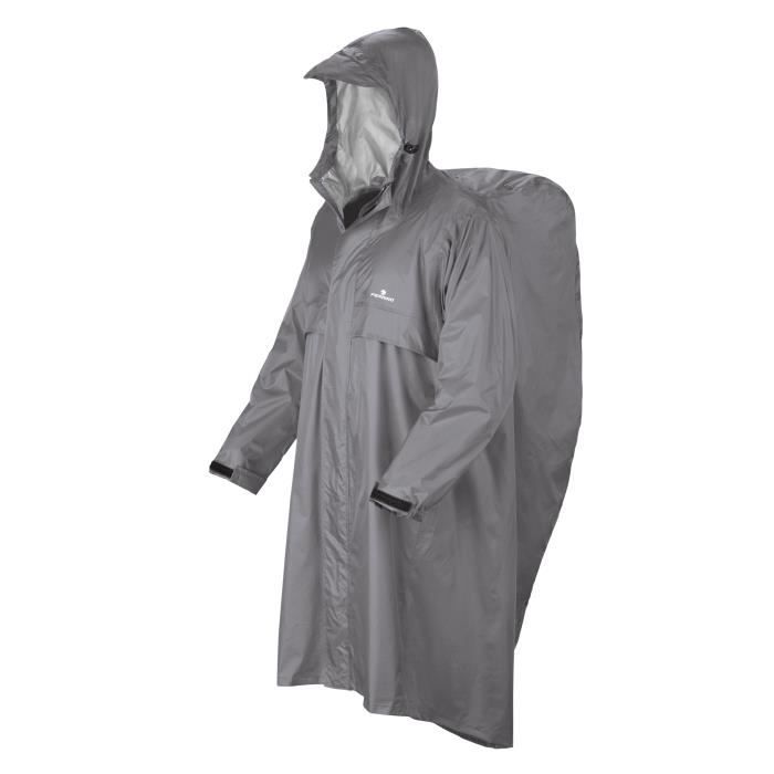 Poncho femme Ferrino Trekker Ripstop - Gris clair - S/M - Randonnée - Imperméable et coupe-vent