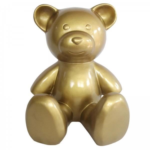 Tirelire Ours En Peluche Bambino - Résine Blanche Avec Étoiles Cristal - Cadeau Naissance Baptême Bébé