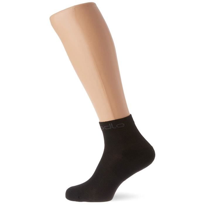 Odlo 763830-15000-45-47 - COMMUTATEUR KVM - Socks Quarter Active 2 Pack Chaussettes Mixte Adulte, Black, FR : XL (Taille Fabricant