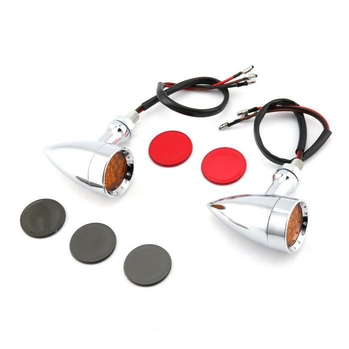Phare Avant Vélo LED 70mm Chrome, Style Cruiser/chopper Américain, VTT Rétro