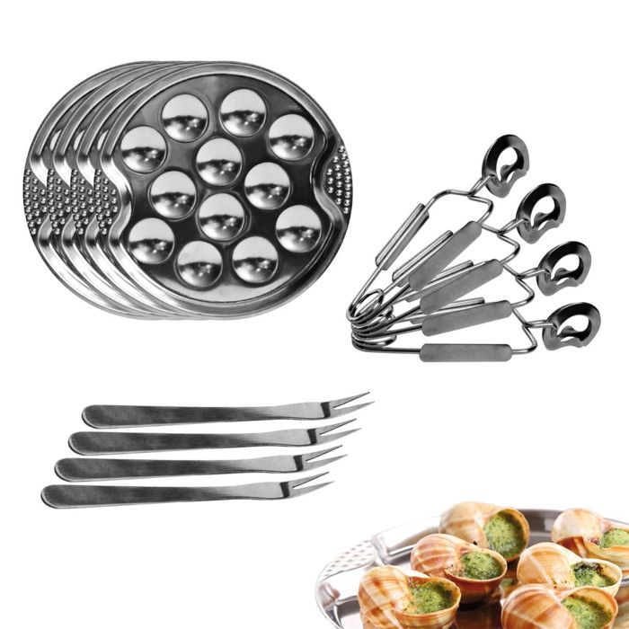 Service à Escargots 12 pièces Cook 19cm Argent Service à Escargots 12 pièces Cook 19cm Argent