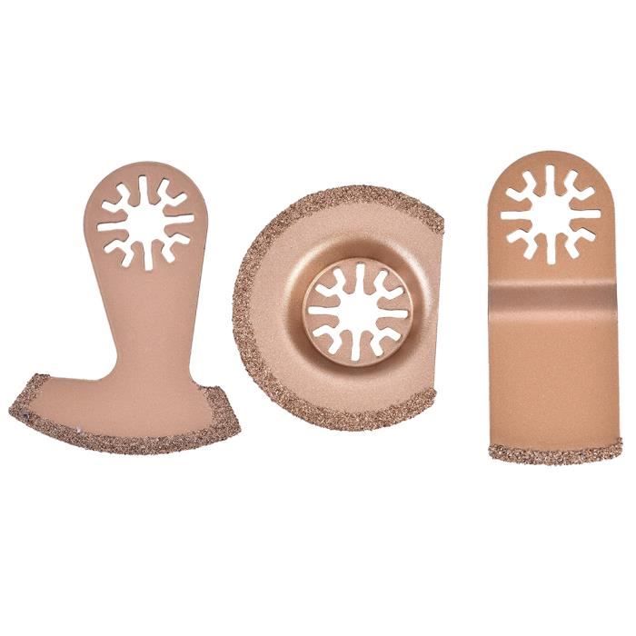 Jeu De 6 Lames Carbure Pour Multi-outil - Coupe Carrelage, Bois, Métal - Scie Oscillante