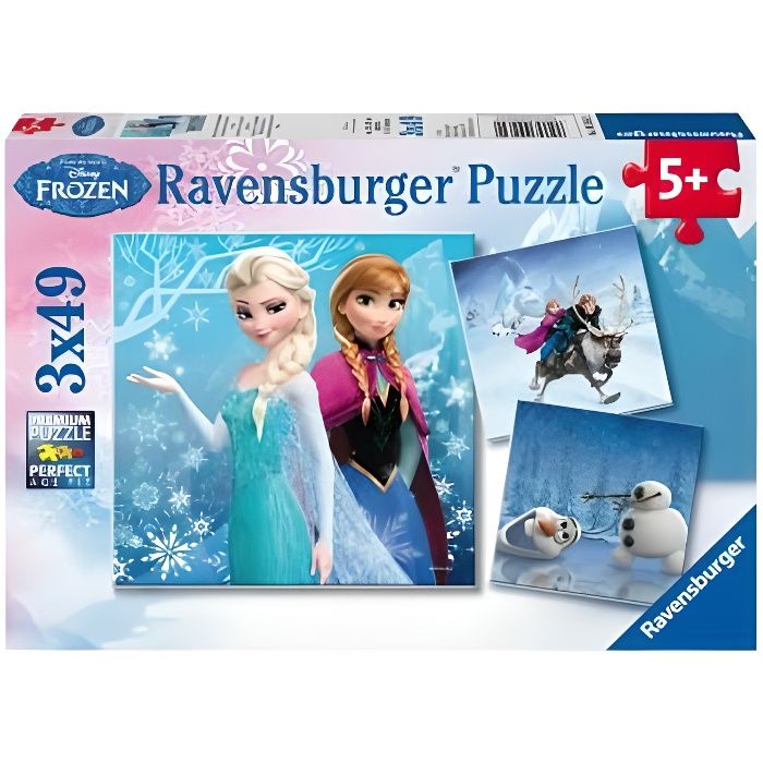 Puzzles Disney La Reine des Neiges - 3 puzzles de 49 pièces