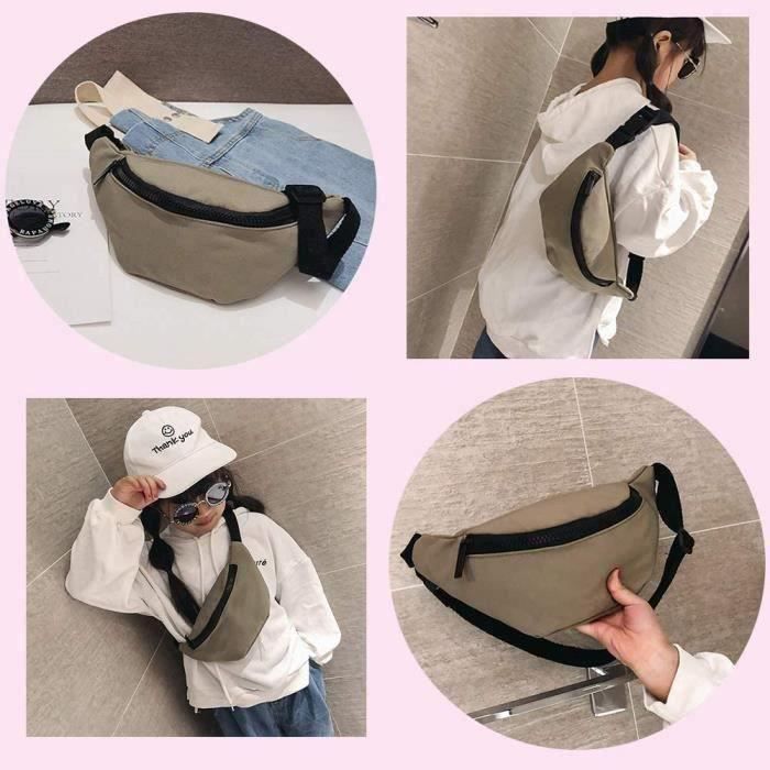 Sac De Poitrine Enfant Avec Porte-clés Arc-en-ciel - Portefeuille Pliable Antivol, 3 Lanières, Pour école Ou Voyage