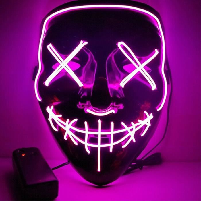 Led Halloween Masques Cosplay Masques, La Purge Élection En Lumière Led  Masque Festival Déguisement Halloween - Rose - Cdiscount Jeux - Jouets