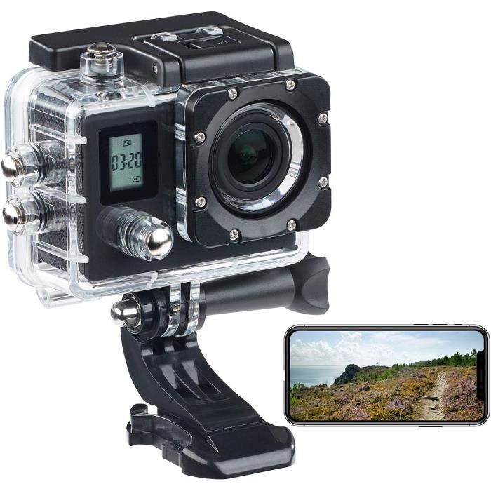Caméra Sport 4K 24MP Étanche 40m + 64GB – WiFi, Écran Tactile, EIS, Télécommande, Double Batterie 1350mAh, Accessoires Complets