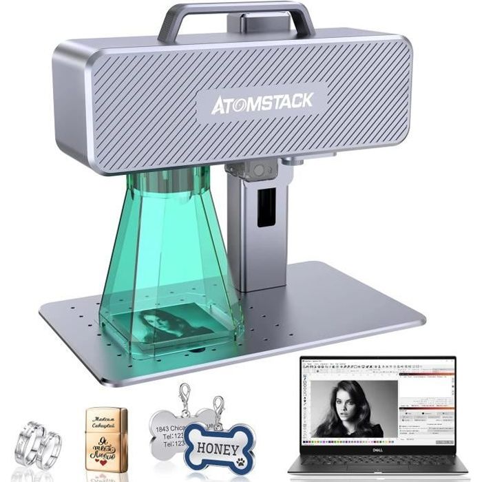ATOMSTACK M4 Graveur laser 20W 1064nm Fibre Lumière rouge froide 4K 0.01mm haute Précision Machine de marquage grande vitesse