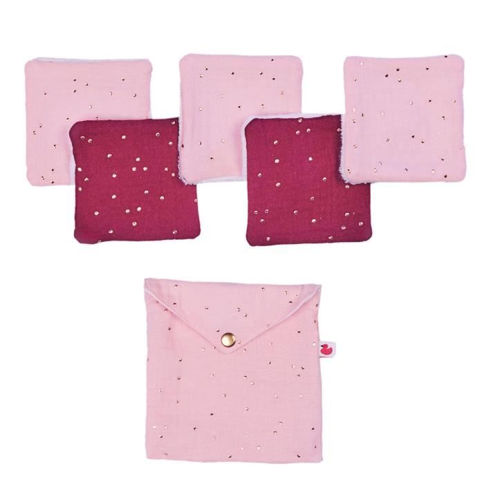 Lingettes Bebe Lavables En Gaze De Coton Rose Prune Cdiscount Puericulture Eveil Bebe
