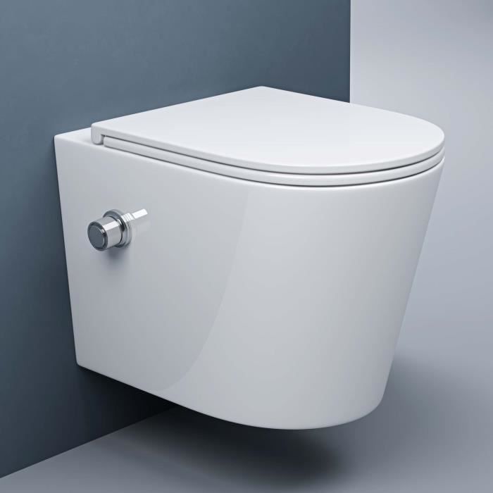 Sogood WC suspendu blanc cuvette céramique toilette avec fonction