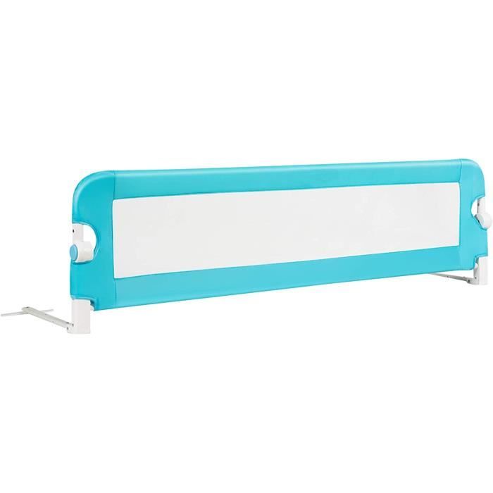 Barrière De Lit Bébé Rabattable 120 Cm - Sécurité Renforcée Avec Cadre Métal, Housse Lavable - Pour Lits Simples à King Size