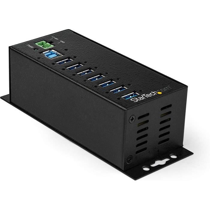 StarTech.com Hub USB 3.0 industriel a 7 ports - Alimentation externe - Protection contre DES et les surtensions jusqu'a 350 W