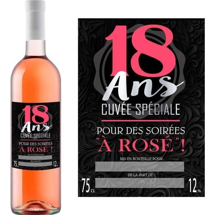 Stc Bouteille Humoristique De Vin Rose A Offrir 18 Ans Cdiscount Maison Stc Bouteille Humoristique De Vin Rose A Offrir 18 Ans Cdiscount Maison