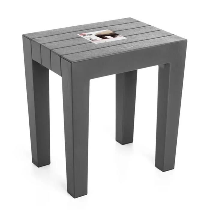 Tabouret - TATAY - Polypropylène - Anthracite - Intérieur/Extérieur - Charge 130 kg