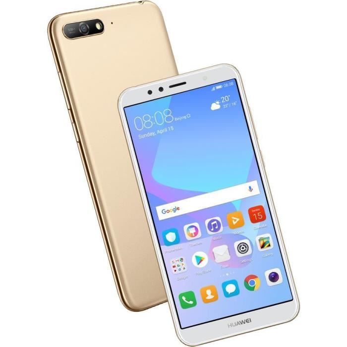 Vente T&eacute;l&eacute;phone portable TIM Huawei Y6 2018, 14,5 cm (5.7"), 2 Go, 16 Go, 13 MP, Android 8.0, Or pas cher