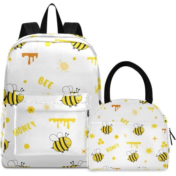 PrelerDIY Boîte à Déjeuner Motif Abeille Noire - Sacs à Déjeuner