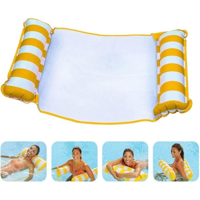 Multi Usage Flottantes Hamac, Flotteur Gonflable Piscine 4 -en-1Flottant de inclinable Hamac d'eau Pliable Flottantes Hamac Portable Flotteur Ultraléger (Bleu