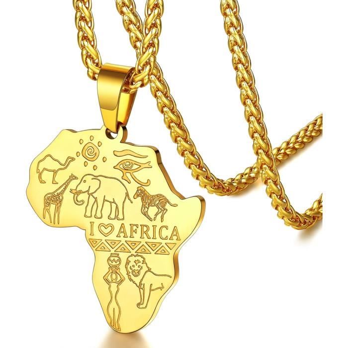 Collier Ankh Serpent Egyptien - Acier Inoxydable 316L - Chaîne Réglable 55+5cm - Symbolique Protection