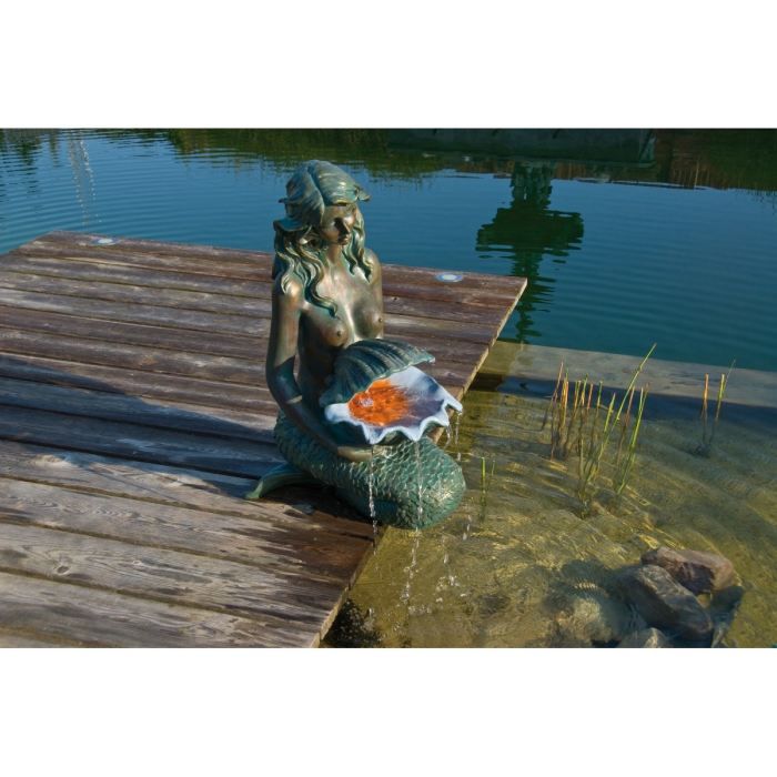 Fontaine de jardin Ubbink OSLO - Sirène en polyrésine - 78x34x46cm - Pompe 600l/h