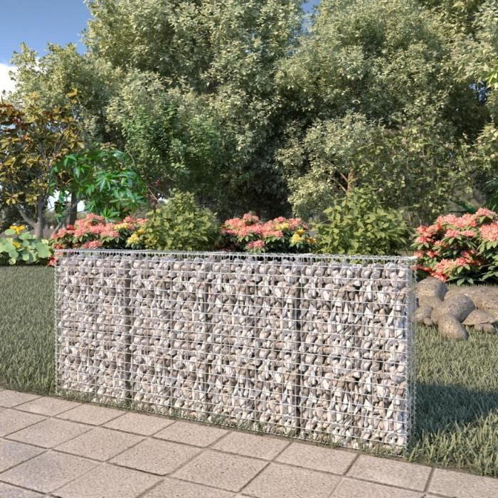 vidaXL Mur à gabion avec couvercles Acier galvanisé 200 x 20 x 85 cm - vue 7