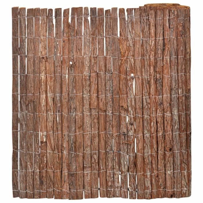 Vidaxl Clôture en écorce Marron 100 x 600 cm Écorce