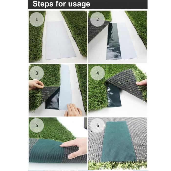 Bande de gazon artificiel vert d'herbe auto-adhésif du tapis de pelouse  150mm*10m - Cdiscount Jardin