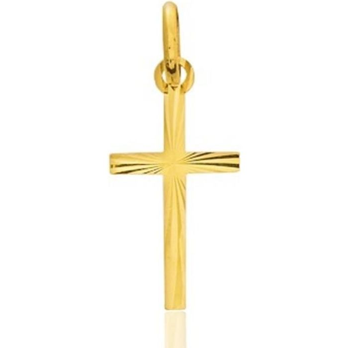 Pendentif croix avec Jésus En or jaune 585-14 carats  Unisexe.
