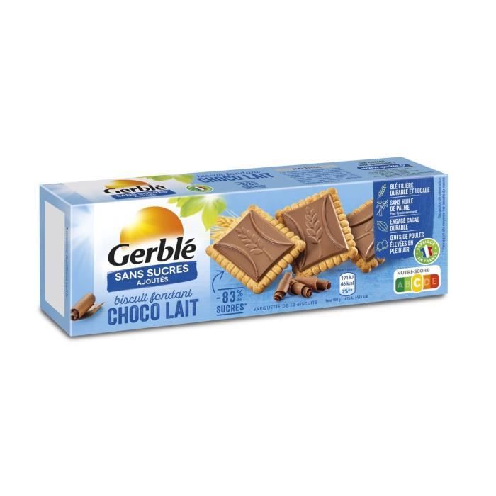 Gerble Sans Sucres Ajoutes Biscuits Chocolat Lait Fondant 126g Cdiscount Au Quotidien