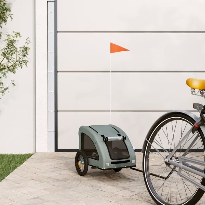 Remorque de vélo pour chien ZERONE - Gris - Tissu Oxford et fer - Capacité de charge 30 kg