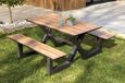 Table de jardin avec bancs VANCOUVER (150x164 cm) en aluminium et HPL effet bois - GRIS ANTHRACITE-1
