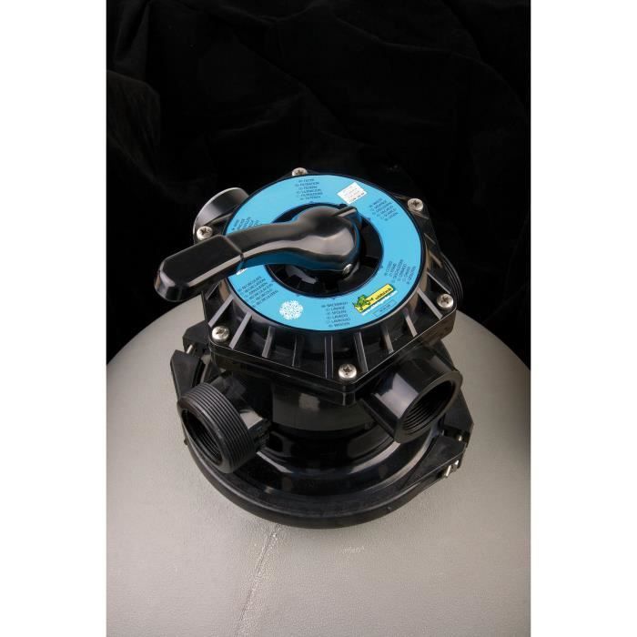 Mauk Kit Filtre à Sable Piscine 90W 4000L/h - Distributeur Chlore + Testeur PH - Jusqu'à 18m³
