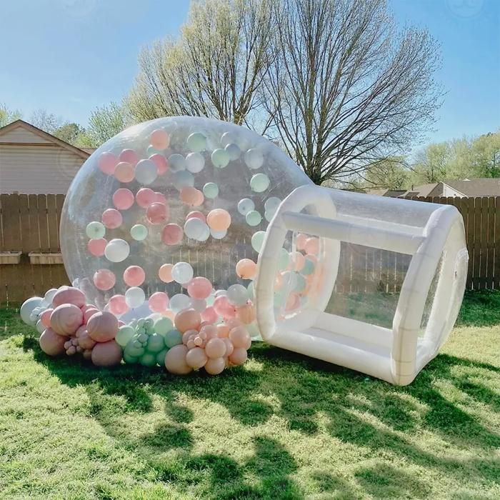 Maison à Bulles Gonflable – Dôme Transparent 10 Pieds Avec Pompe 750W + 600W – Tente Imperméable PVC Pro Pour Camping, Fêtes, Extérieur (rose, 300 Cm)