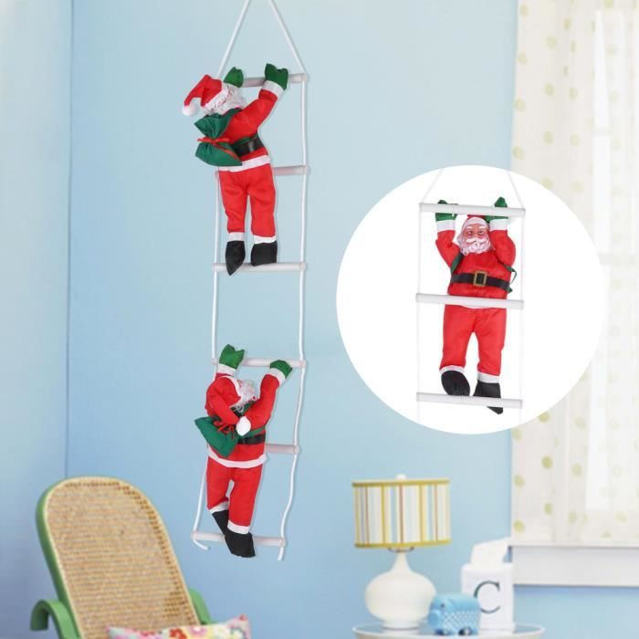 Père Noël escalade échelle ornement parfait décorations de vacances décoration maison pendentif arbre de Noël pendentif échelle corde Père Noël escalade arbre de Noël décoration d'arbre de Noël