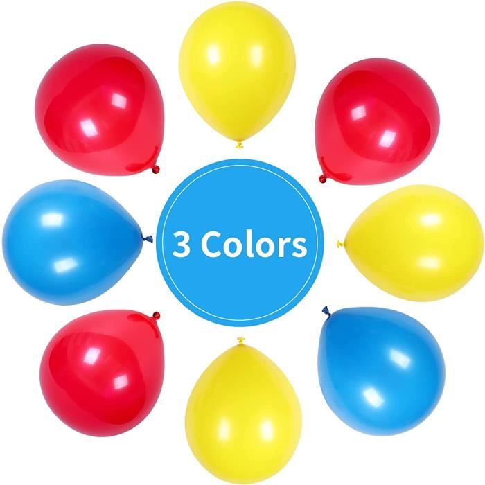 Ballons Rouge Bleu Jaune, 60 Pièces Ballons Rouges et Bleus Anniversaire,  Ballons à l'Hélium Rouges et Bleu Ballons en Latex J[2596]