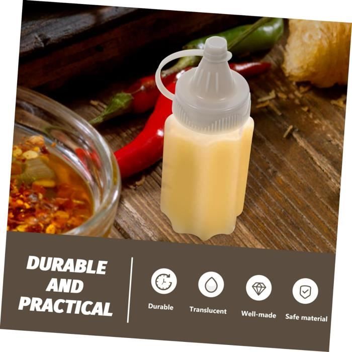 3 Bouteilles à Sauce 1000ml Transparentes Avec Capuchon - Flacons Souples Pressables Pour Condiments