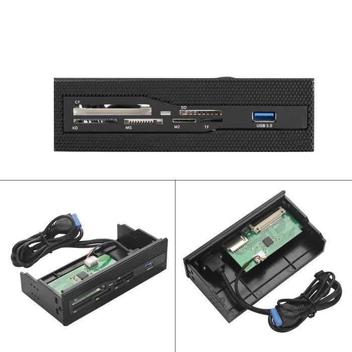 Curieux-Lecteur de carte SD Lecteur de carte interne PC Port USB 30 M2 SD  MS XD Carte CF TF Panneau avant du tableau de bord - Cdiscount Informatique