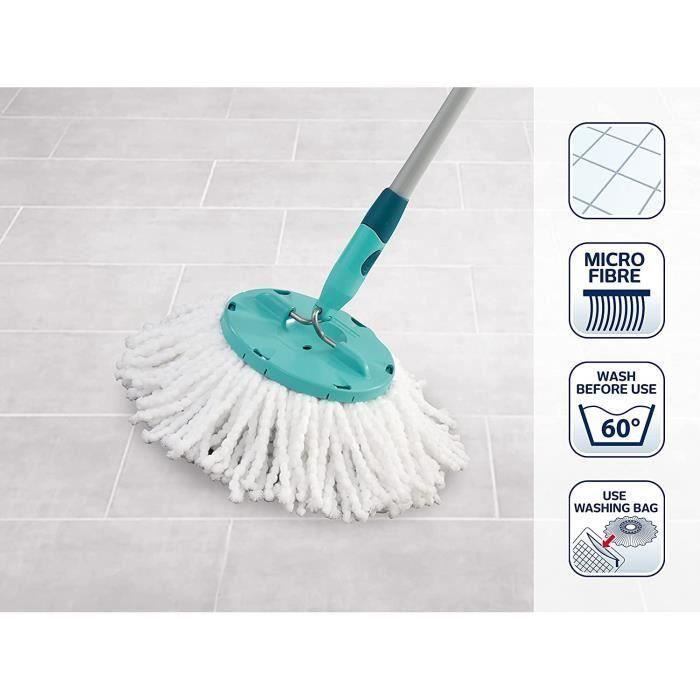 Kit de nettoyage sol Clean Twist Disc Mop Ergo 52101 Leifheit - Balai  espagnol lave sol à franges serpillère seau à essorage rotatif - Cdiscount  Maison