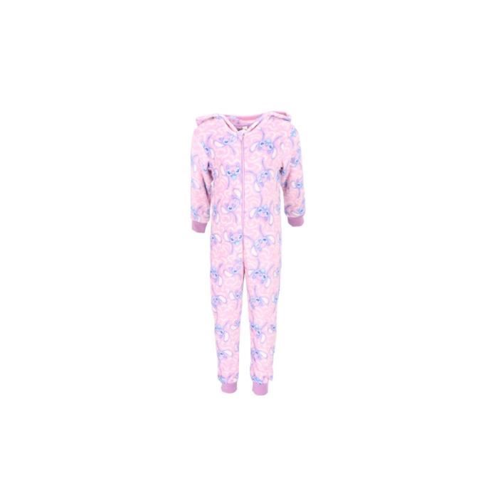 Grenouillere pyjama polaire enfant fille Lilo Stitch NPZ Taille 3 a 8 ans Rose