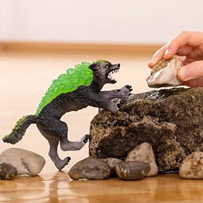 schleich ELDRADOR CREATURES | Loup de Pierre 70153 | Figurine de collection fidèle | avec cristaux dorsaux transparents | Cadeau incroyable pour filles et garçons | Jouet dès 7 ans | 9 × 14 × 7 cm