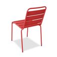 Chaise de jardin - OVIALA - Palavas - Acier - Rouge-2