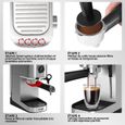 Machine à expresso, machine à café 2 en 1 avec buse à mousse de lait, panier filtre, mousseur à lait, 20 bar-3
