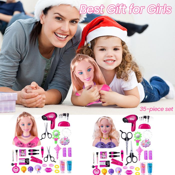 Poupée Coiffure Maquillage Bayer Design Tête à Coiffer Top Model - 27cm Avec Accessoires Maquillage Coffret Beauté Enfant