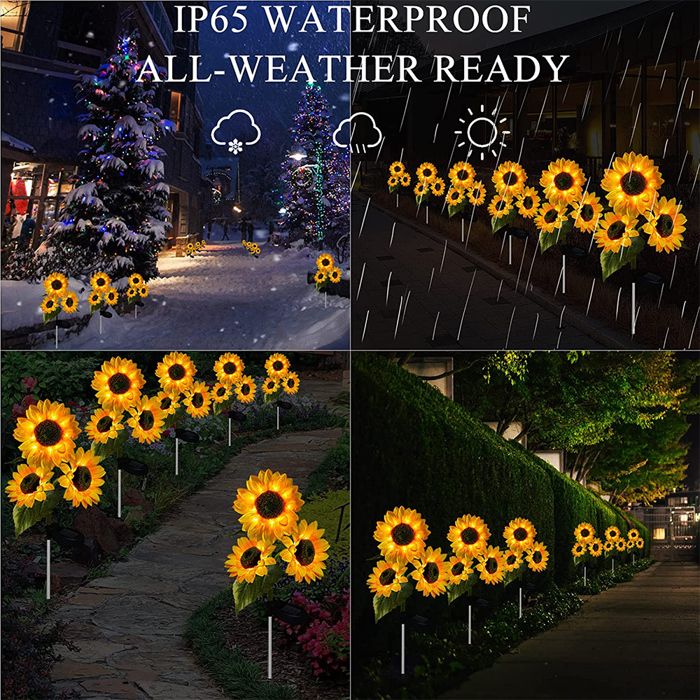 Lot De 2 Lampes Solaires Flottantes Pour Piscine, Lampes Solaires Tournesol, Lampes Solaires RVB Avec Telecommande Et Changement De Couleur 96652764