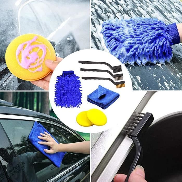 Acheter PDTO 7 pièces ensemble de brosses de détail de voiture automatique  Kit de nettoyage intérieur de voiture pour nettoyer les roues