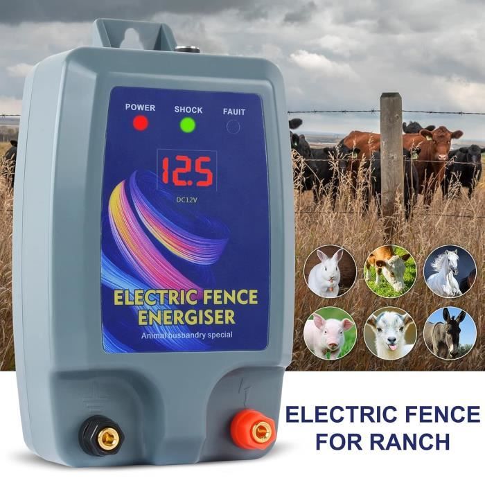 Clôture électrique Solaire Pour Animaux 16KM - Jusqu'à 8KV - Étanche IP55 - Pour Volailles, Bétail Et Animaux Domestiques