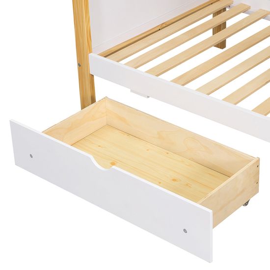 Lit Superposé Enfant 90 X 200 Cm Avec 2 Tiroirs Et 4 Niches De Rangement Blanc 92497588