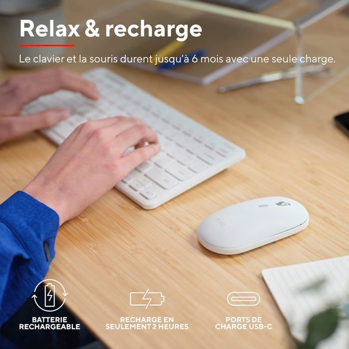 Bluestork - Clavier sans Fil Bluetooth, Mini Clavier Azerty Français, Clavier Léger Silencieux Bluestork - Clavier sans Fil Bluetooth, Mini Clavier Azerty Français, Clavier Léger Silencieux